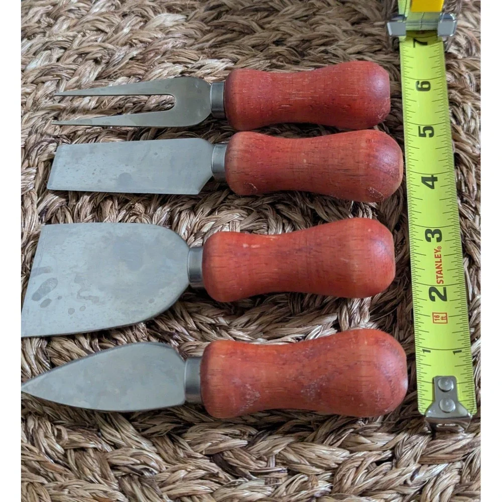 Stainless Steel Cheese Knife Set With‎ Wooden Handles (4)